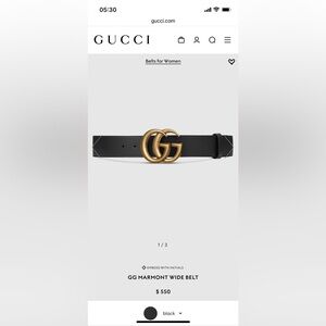 Gucci black leather belt